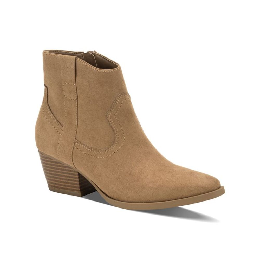 STYLE & COMPANY Womens Beige Perriee Almond Toe Block Heel Western Boot 9.5 M